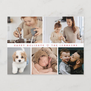 Fröhliche Feiertage Moderne Einfache Familienfoto- Feiertagspostkarte