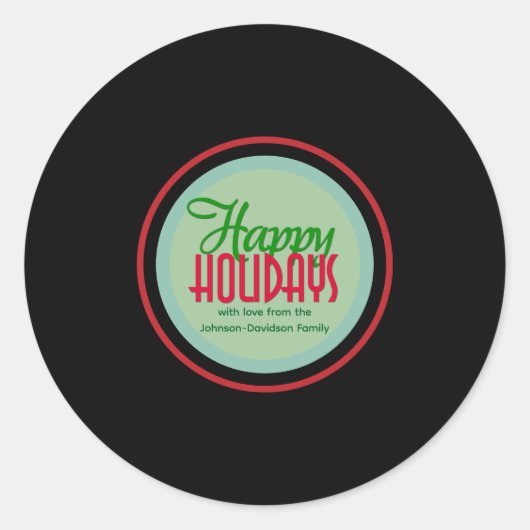 Fröhliche Feiertage Retro-Tunes-Geschenk & Umschla Runder Aufkleber (Vorderseite)