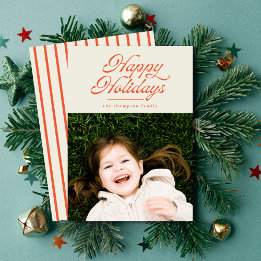 Fröhliche Feiertage Retro Vintage Weihnachts-Fotok Feiertagskarte