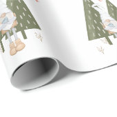 Fröhliche Feiertage Weihnachts-Gnom Geschenkpapier (Rolleneckpunkt)
