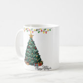 Fröhliche Feiertage Weihnachtsbaum Kaffeetasse (Vorderseite Links)