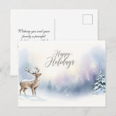 Fröhliche Feiertage Winterwald-Gruß Postkarte (Vorne/Hinten)