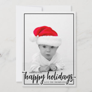 Fröhliche Feiertage wünschen Ihnen Vertikales Foto Feiertagskarte