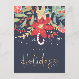 Fröhliche Feiertage Zuckerstange   Weihnachtsfotok Feiertagspostkarte