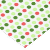Fröhliche Feiertags-Polka-Punkte Tischdecke (Schrägansicht)