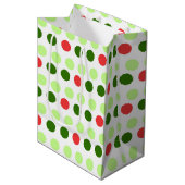 Fröhliche Feiertagspunkte Mittlere Geschenktüte (Vorderseite Schrägansicht)