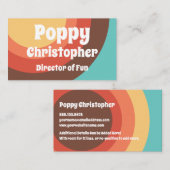 Fröhliche, feine, moderne Retro-Farbkrümmer Visitenkarte (Vorne/Hinten)