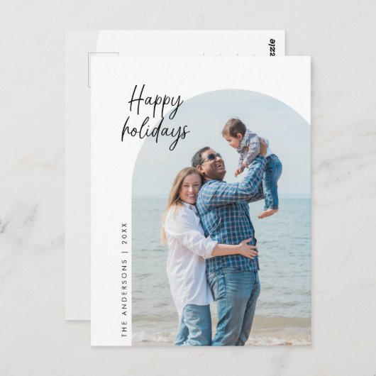 Fröhliche Ferien, Foto, Bogenrahmen, Gruß Postkarte (Vorne/Hinten)