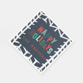 Fröhliche Ferien strahlend fröhlich buntes Weihnac Serviette (Ecke)