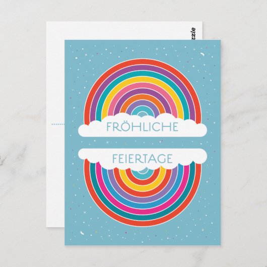 Fröhliche Feriertage Postkarte (Vorne/Hinten)