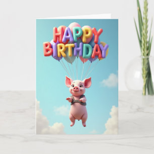 Fröhliche Ferkel-Himmel-Karte Karte
