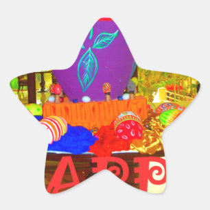 Fröhliche Festliche Frühlings-Osterzeit Bunte Eier Stern-Aufkleber