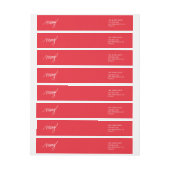 Fröhliche | festliche rote Handmit buchstaben Rundum-Adressaufkleber (Bogen)