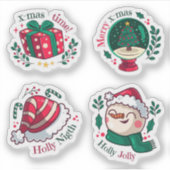 Fröhliche Festtag-Sticker-Sammlung Aufkleber (Vorderseite)