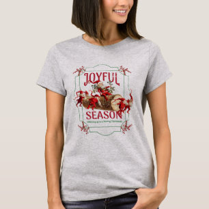 Fröhliche Festtags-Saison Vintage Weihnachtselfen T-Shirt