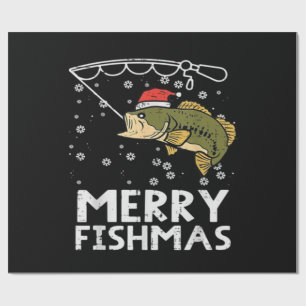 Fröhliche Fisch-Weihnachten Angelsport Weihnachten Geschenkpapier