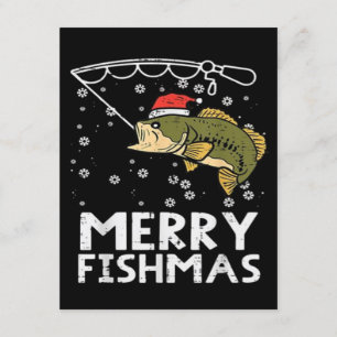 Fröhliche Fisch-Weihnachten Fisch-Angeln Weihnacht Begleitkarte