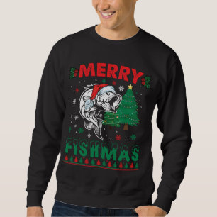Fröhliche Fisch-Weihnachten Fisch Angelvater Fisch Sweatshirt