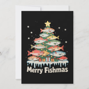 Fröhliche Fisch-Weihnachten Fisch-Weihnachtsbaum-L Einladung