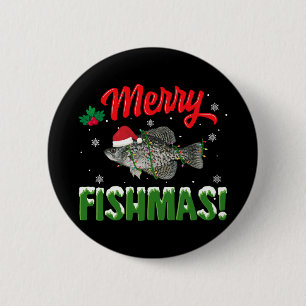 Fröhliche Fisch-Weihnachten Fischliebhaber Button