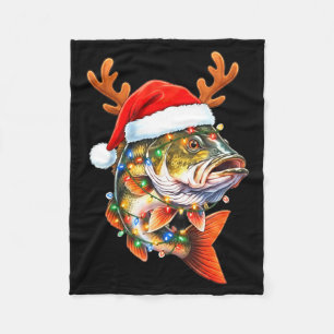 Fröhliche Fisch-Weihnachten Lustige B Angeln Weihn Fleecedecke