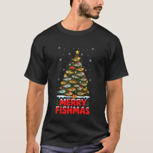 Fröhliche Fisch-Weihnachten Lustige Weihnachtsbaum T-Shirt