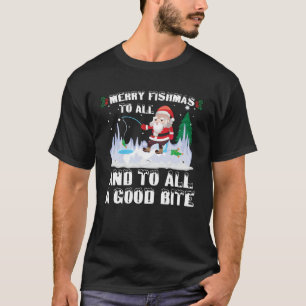 Fröhliche Fisch-Weihnachten Lustiger Fisch Angel-F T-Shirt