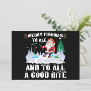 Fröhliche Fisch-Weihnachten Lustiger Fisch Angler  Einladung