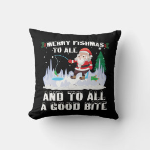 Fröhliche Fisch-Weihnachten Lustiger Fisch Angler Kissen