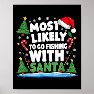 Fröhliche Fisch-Weihnachten Lustiger Fisch Weihnac Poster