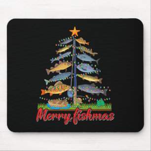 Fröhliche Fisch-Weihnachten Lustiger Fischer Weihn Mousepad