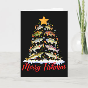 Fröhliche Fisch-Weihnachten Lustiger Weihnachtsbau Karte