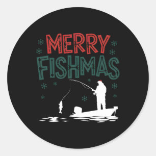 Fröhliche Fisch-Weihnachten Lustiges Weihnachten F Runder Aufkleber