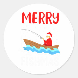 Fröhliche Fisch-Weihnachten Lustiges Weihnachten S Runder Aufkleber