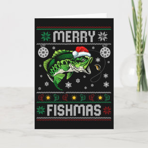 Fröhliche Fisch-Weihnachten Spaß Fisch Angeln Fisc Karte
