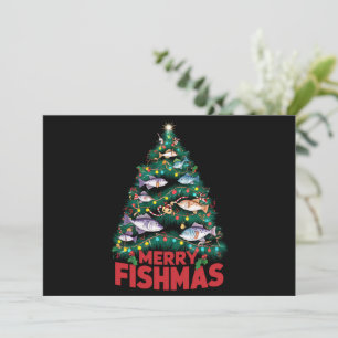 Fröhliche Fisch-Weihnachten Weihnachtsbaum Lichter Feiertagskarte