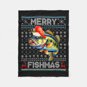 Fröhliche Fisch-Weihnachten Weihnachtsfeiertage Sa Fleecedecke