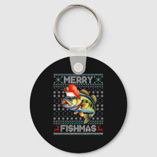 Fröhliche Fisch-Weihnachten Weihnachtsfeiertage Sa Schlüsselanhänger