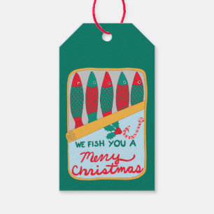 Fröhliche Fische zu Weihnachten Geschenkanhänger