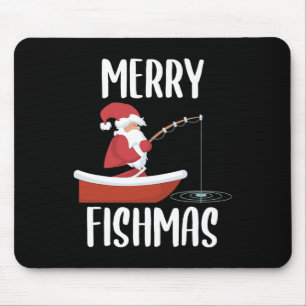 Fröhliche Fischweihnacht Lustiger Weihnachtsmann A Mousepad