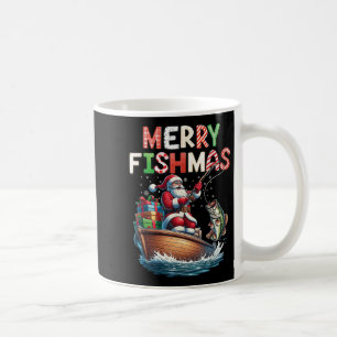 Fröhliche Fischweihnacht Santa Angler Lustiger Fis Kaffeetasse