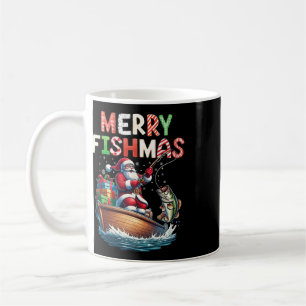 Fröhliche Fischweihnachten Santa Angler Lustiger F Kaffeetasse
