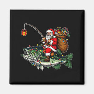 Fröhliche Fischweihnachten Santa Anglerlustige Lus Magnet