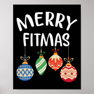 Fröhliche Fitmas für Weihnachts-Workout Xmas Gym H Poster