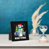 Fröhliche Fitmas, lustige Weihnachten Snowman Gym  Fotoplatte (InSitu)