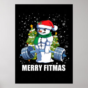 Fröhliche Fitmas, lustige Weihnachten Snowman Gym Poster