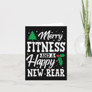 Fröhliche Fitness glücklich Neues Rück Workout Wei Karte
