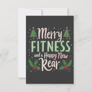 Fröhliche Fitness und ein glückliches neues Hinter Dankeskarte