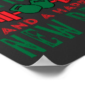 Fröhliche Fitness und ein glückliches neues Rück F Poster (Ecke)