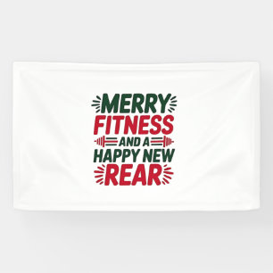 Fröhliche Fitness und Glück Neue Fitness Weihnacht Banner